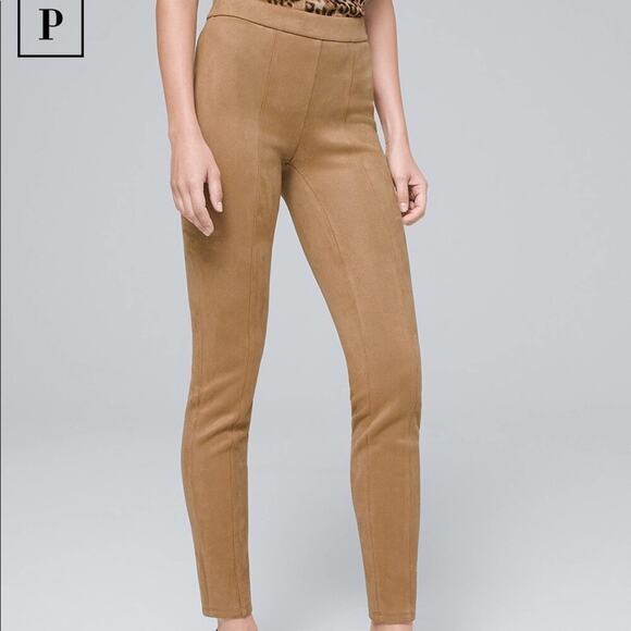 WHBM Petite Camel-Colored Ultra-Suede Leggings Size 8P 🐪🍂🤎 - Picture 1 of 9